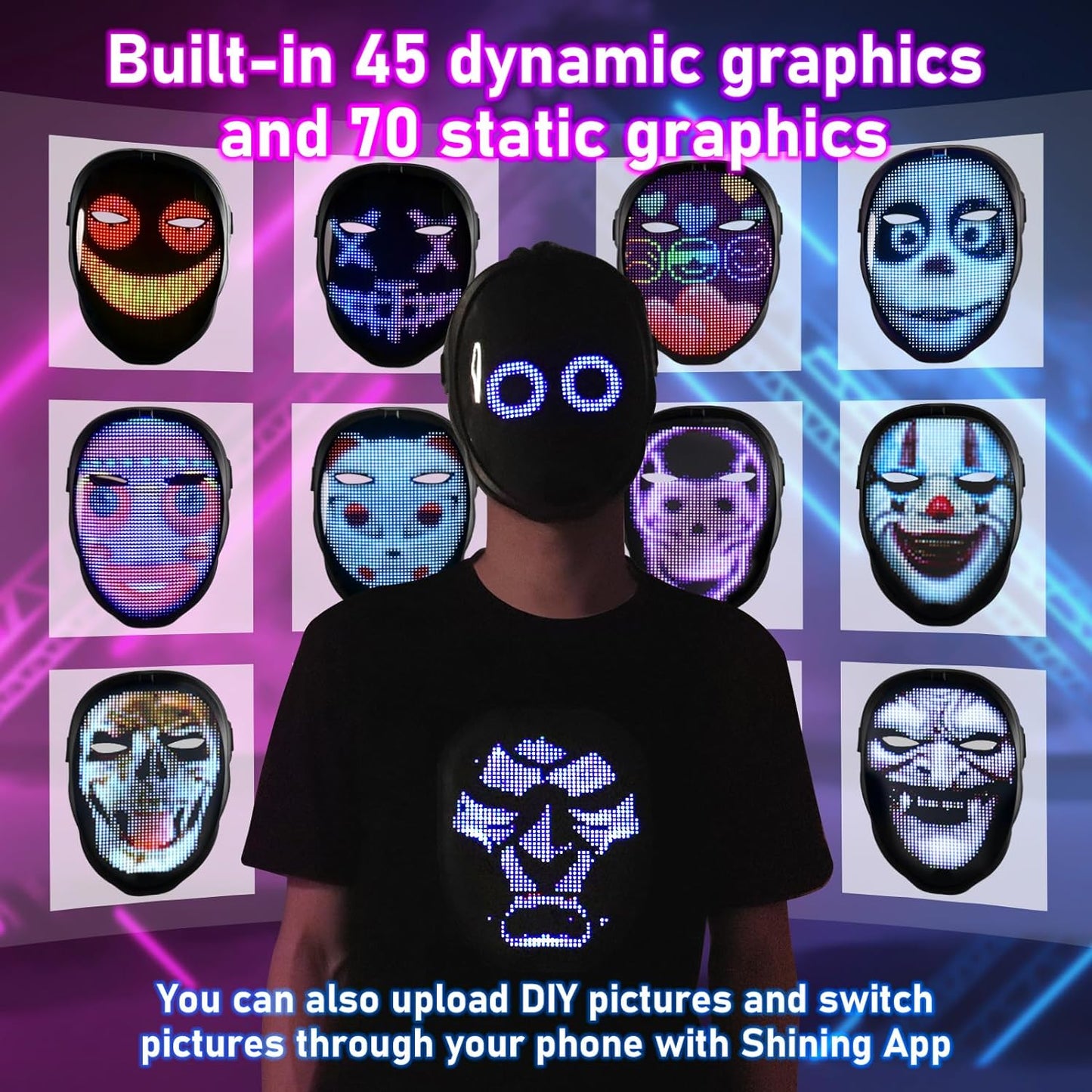 Phantom Mask - Transforming LED Mask with App Control