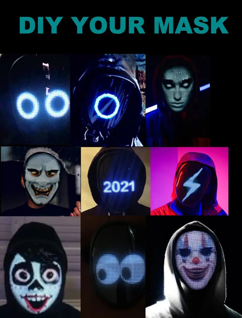 Phantom Mask - Transforming LED Mask with App Control