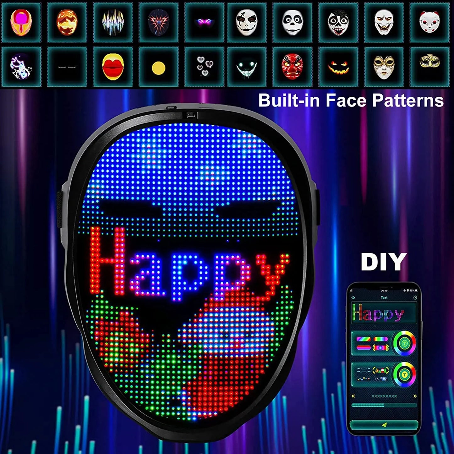 Phantom Mask - Transforming LED Mask with App Control